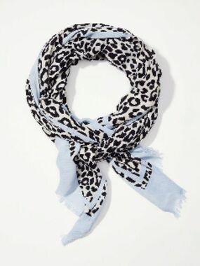 LOFT Light Blue Leopard Print Scarf